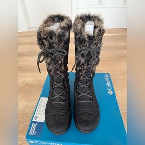 Columbia Minx Mid III Omni-Heat Black Winter Boots Waterproof | Size 7.5 Wide